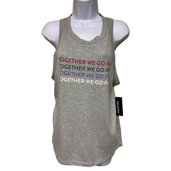 NEW! Peloton Go to Racer Tank Grey Together We Go Far Shirt Women's Medium - Picture 2 of 12